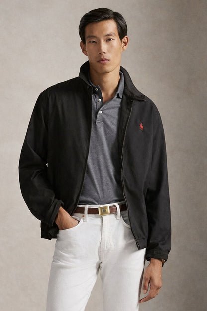 Jacket R.Lauren veste zipée -noir Logo Rouge