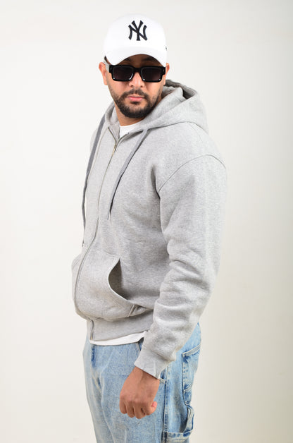 Capuche Zip Simple-gris