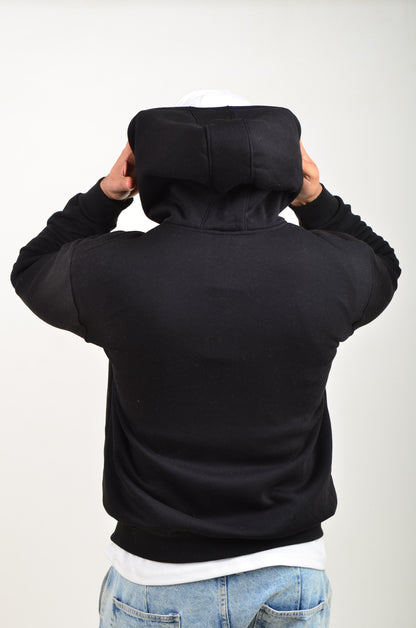 Capuche Zip Simple-Noir