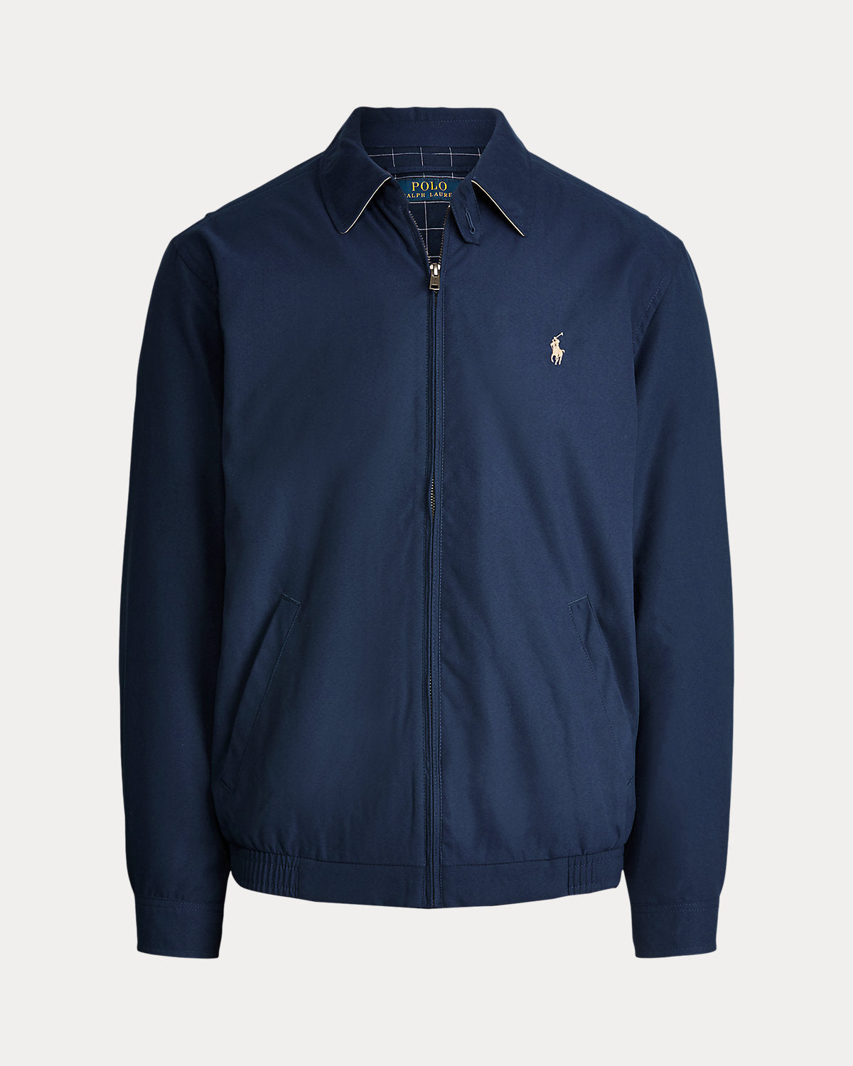 JACKET R.LAUREN VESTE ZIPÉE BLEU LOGO BEIGE